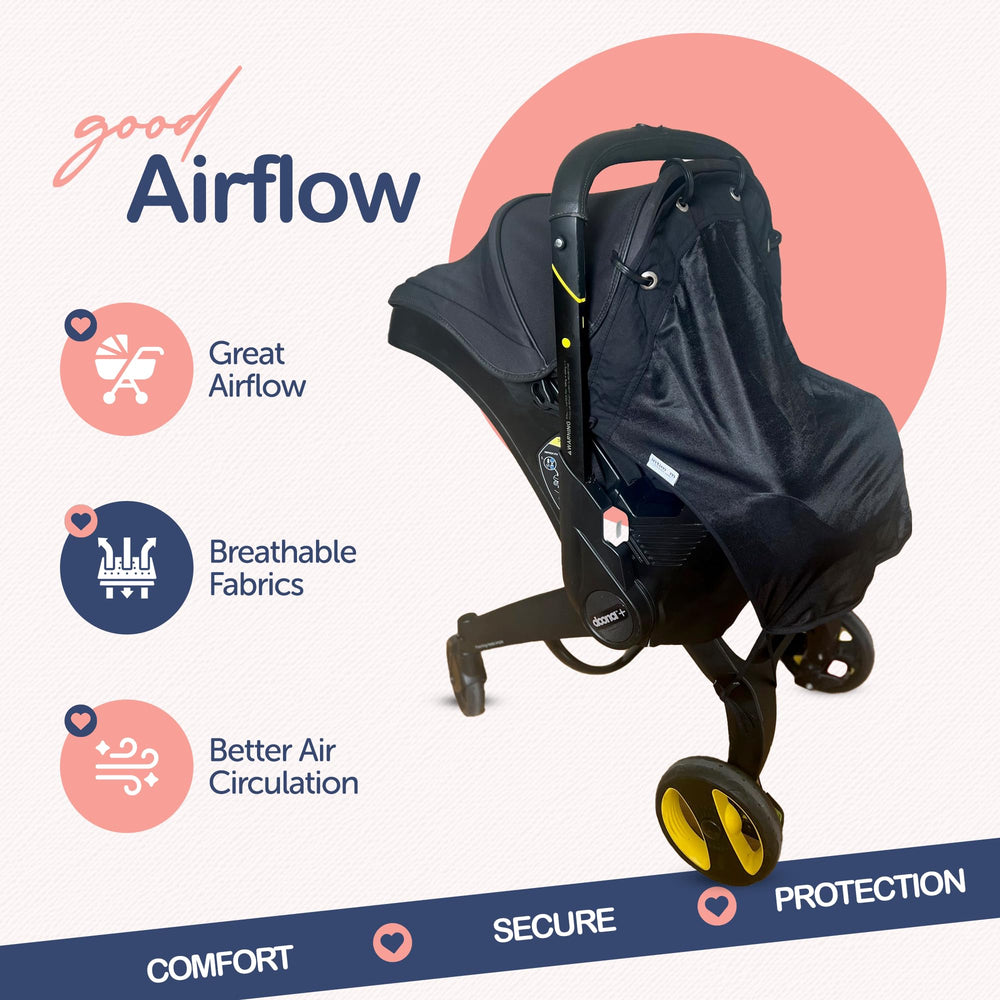 IntiMom extended-coverage shade keeps your baby protected during longer strolls