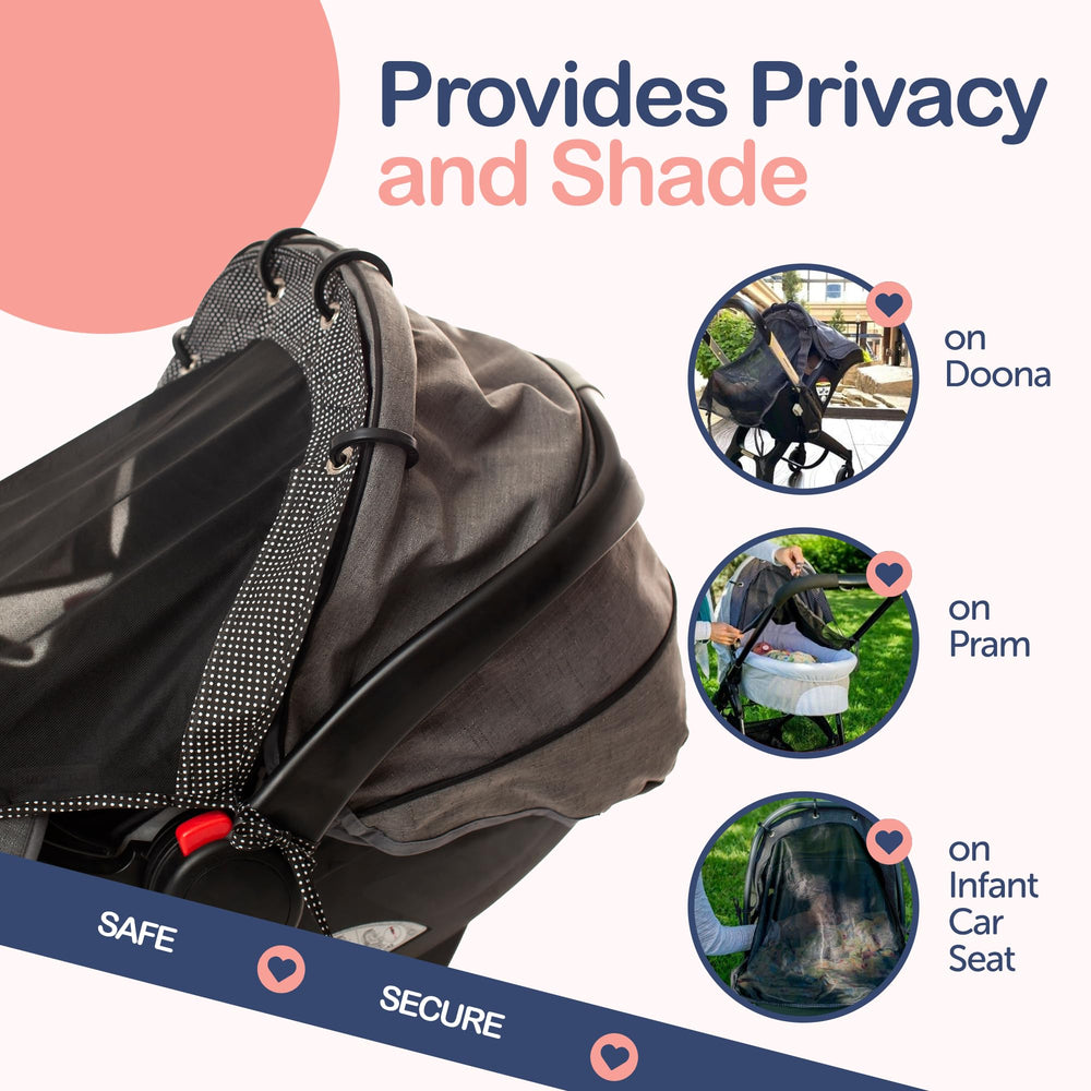 IntiMom Stroller Sun Shade full-coverage shade offers all-around protection for outdoor adventures.
