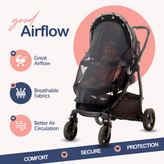 IntiMom Stroller Sun Shade see-through design keeps visibility for baby