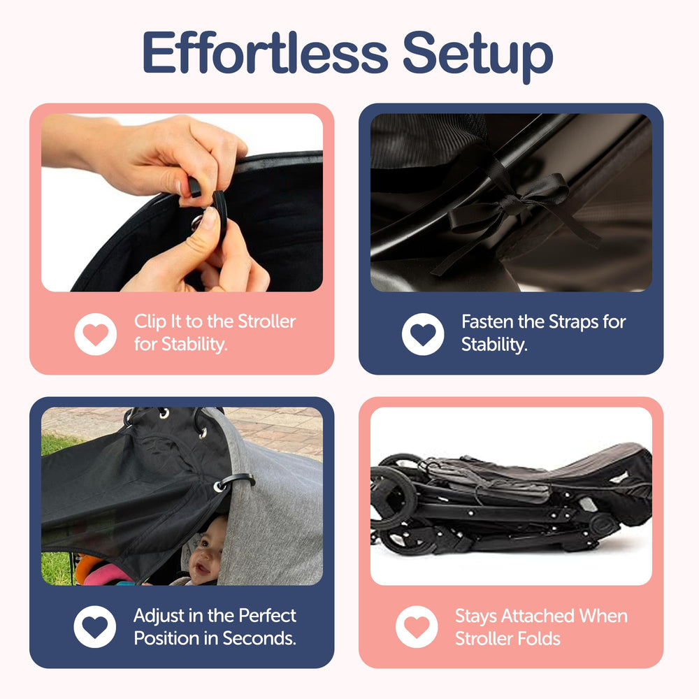 IntiMom weather-shield functions in sun and wind for on-the-go protection