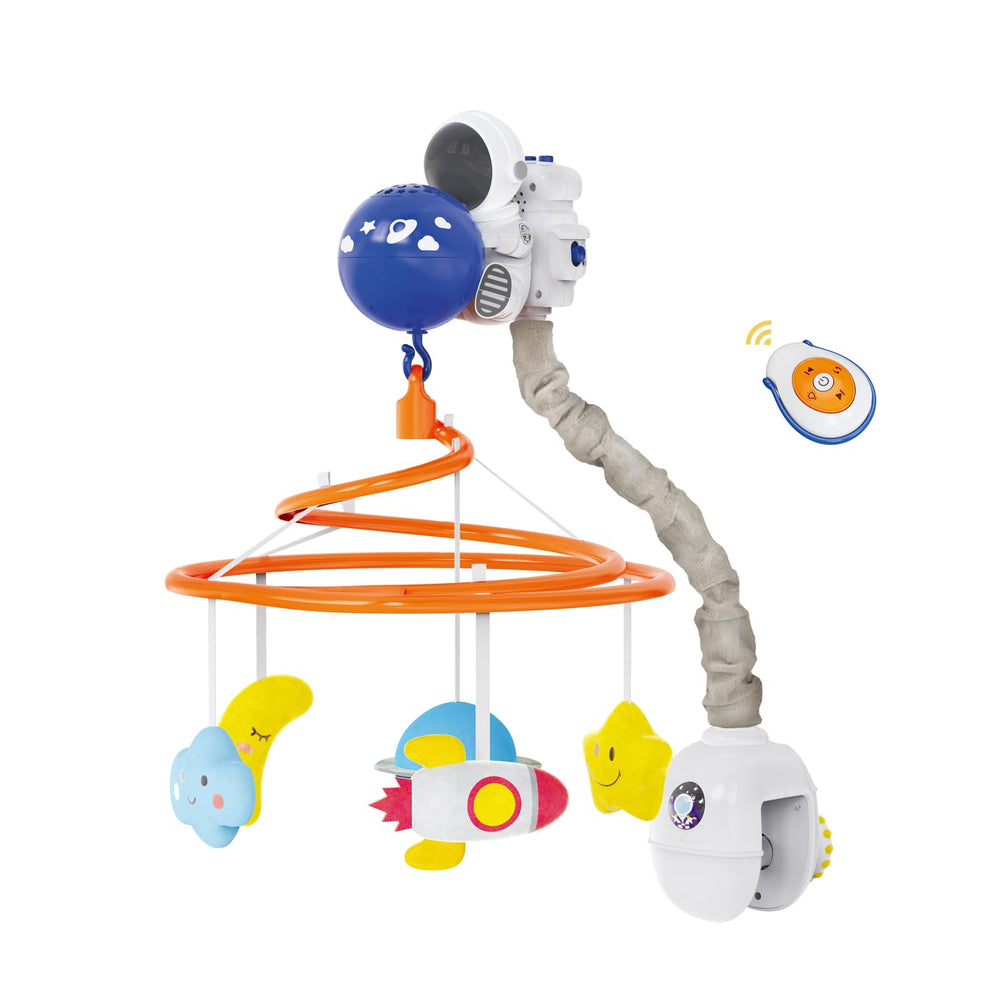 INTMEDIC baby crib mobile ball projection creates a calming starry ceiling for naptime.