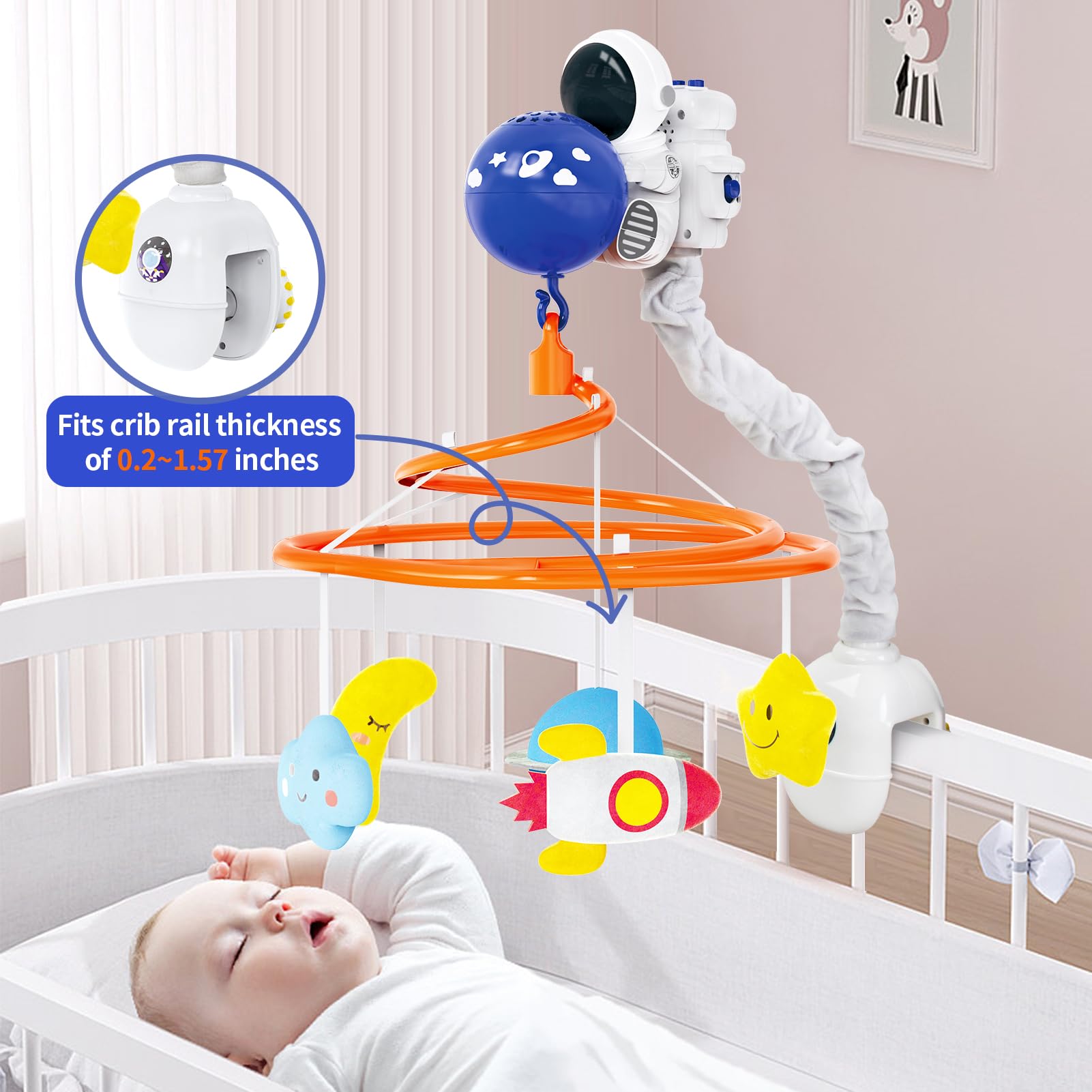 INTMEDIC baby crib mobile safe materials with ASTM, CPC, FCC certifications.
