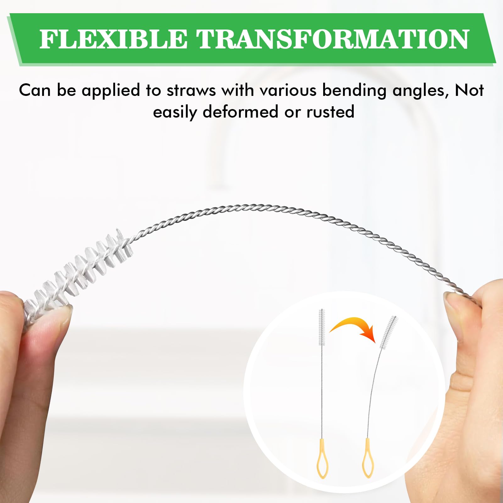 INVODA bottle brush hanging hole enables easy storage after use.