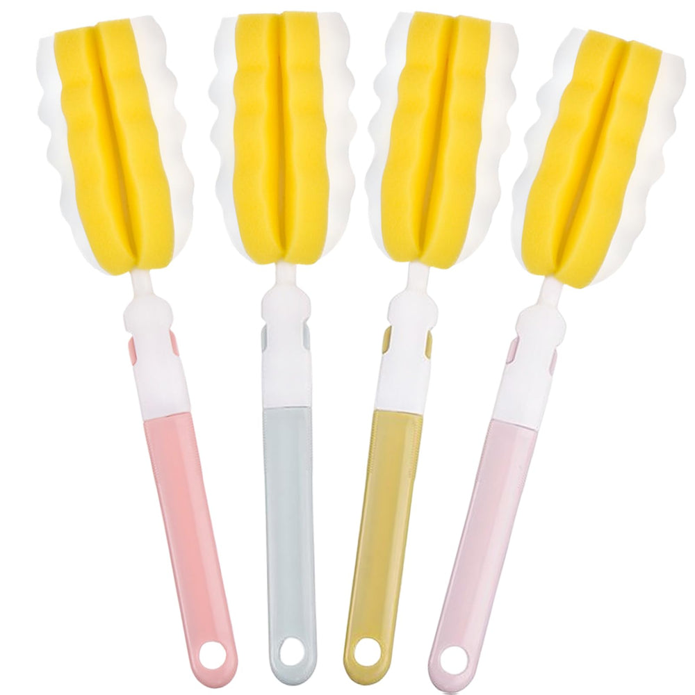 INVODA bottle brush long handle reaches deep inside bottles for thorough cleaning.