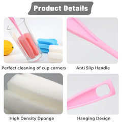INVODA soft sponge heads cleanse gently without scratching glass or ceramic.