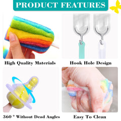 INVODA colorful bottle brush set for versatile cup and bottle cleaning
