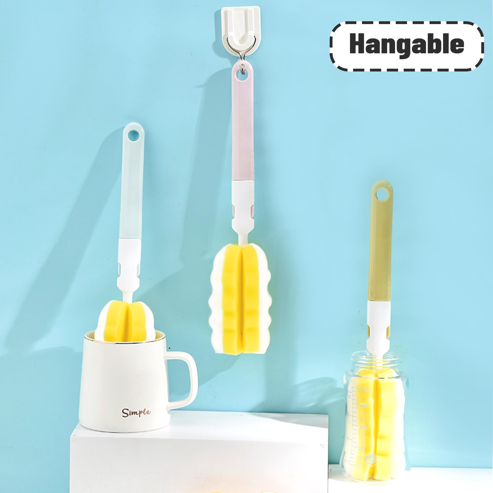 INVODA four-pack bottle brush set covers family cleaning needs.
