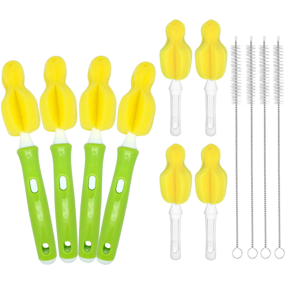 INVODA nipple brush set assembled for thorough bottle cleaning.