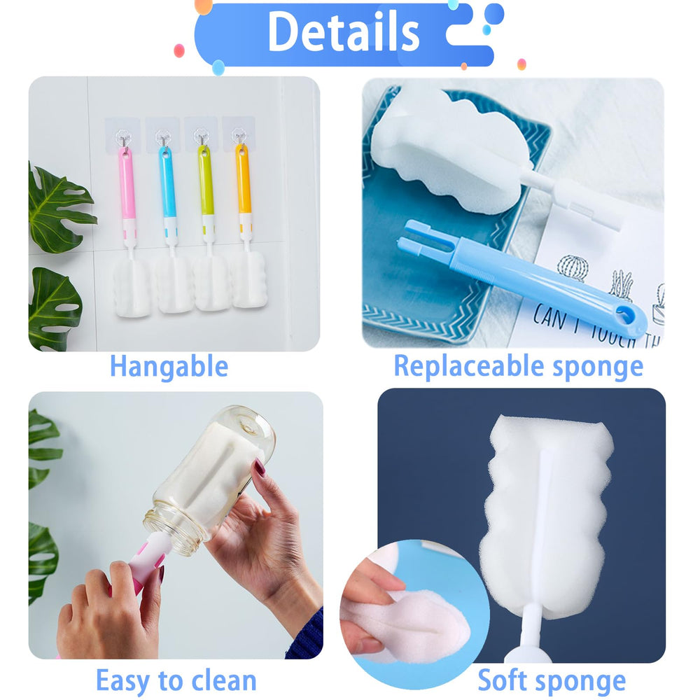 INVODA straw brush with 7.67-inch reach suited for slim straw interiors.