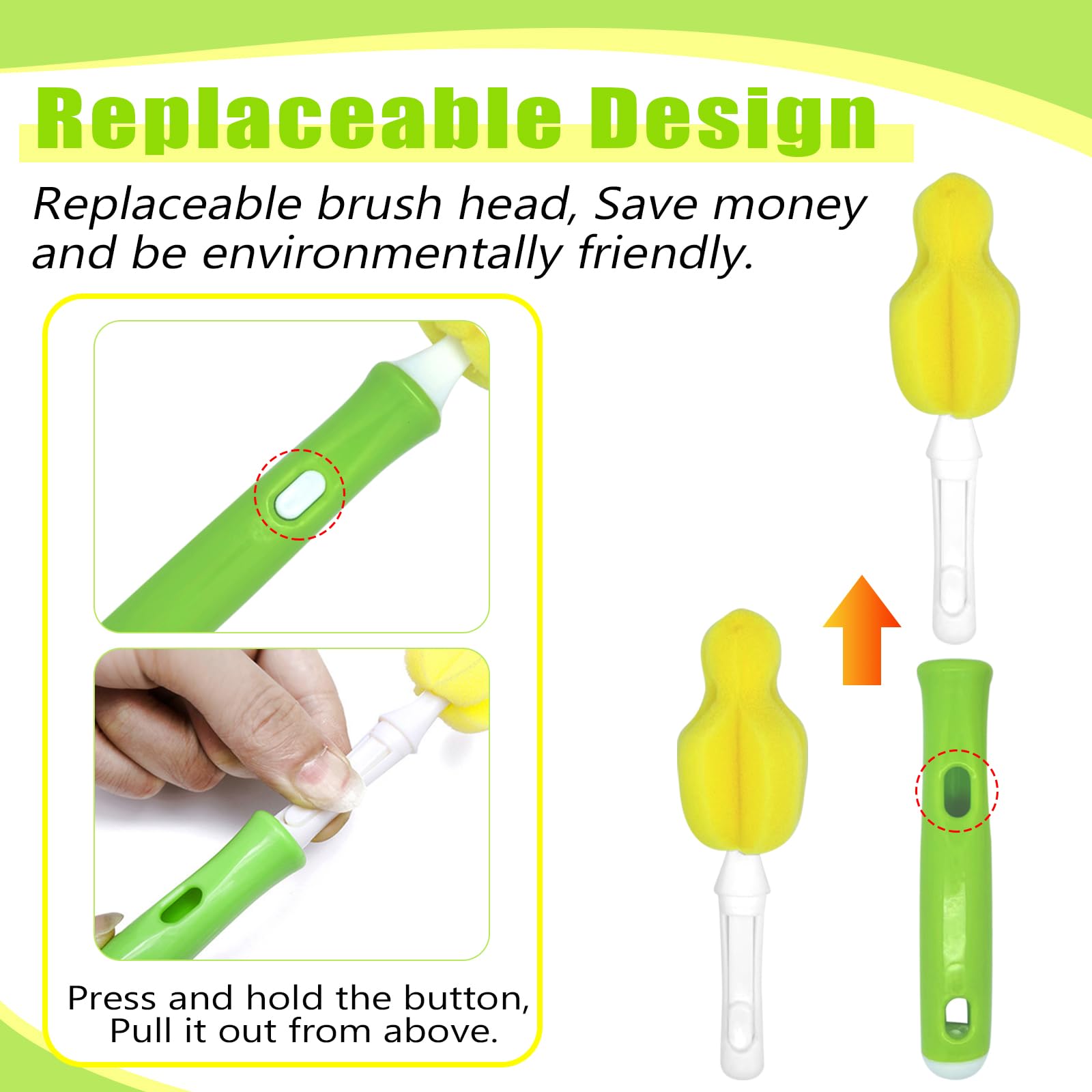INVODA straw brush highlights durable long-handle design for thorough straw cleaning.