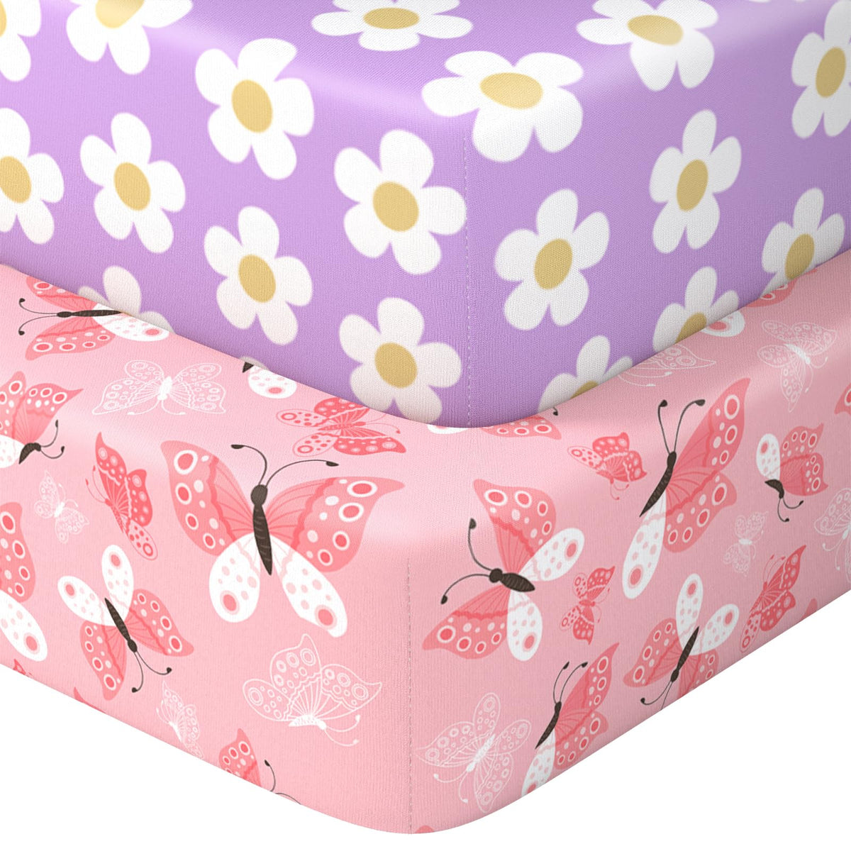 IOCCLH Daisy pattern crib sheet promotes breathable comfort for restful sleep.