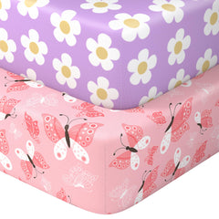 IOCCLH Daisy pattern crib sheet promotes breathable comfort for restful sleep.