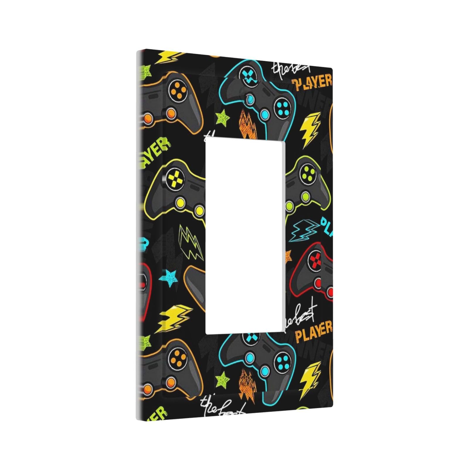 IOFNG wall plate graffiti gamepad design adds bold styling for game rooms.