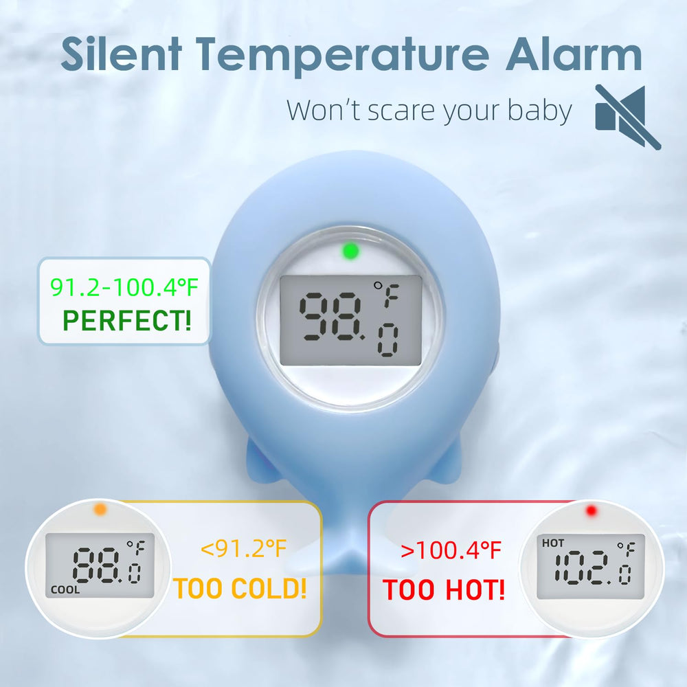 IOG thermometer LED alarm displays cold or hot bath cues