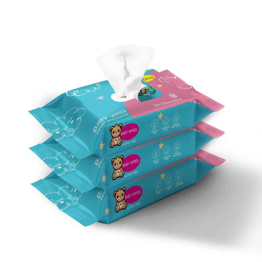 Ioly's Baby Wipes unscented 20ct travel pack front view, ready for on-the-go diaper changes.