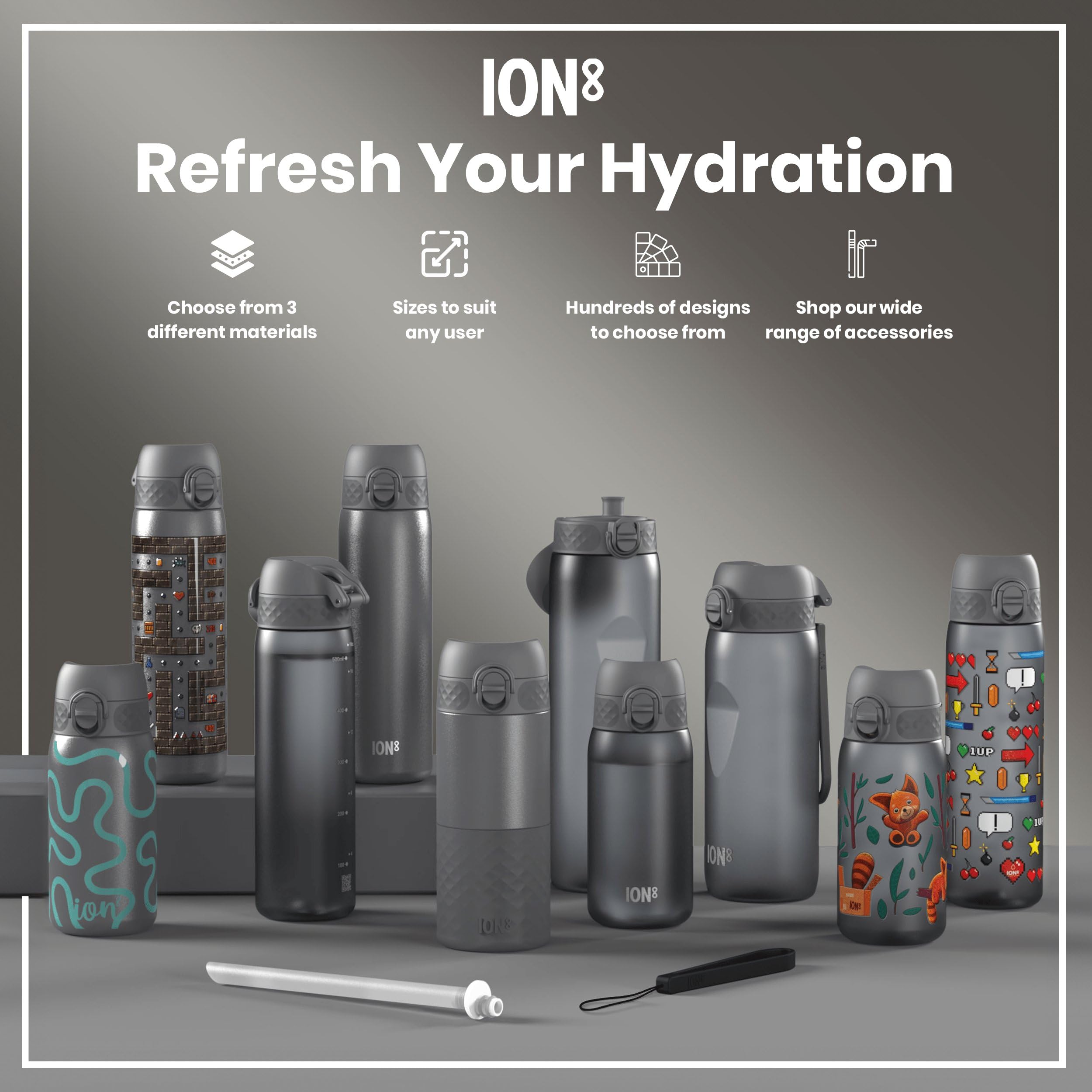 Ion8 odour-resistant bottle keeps drinks tasting fresh during daily activities.