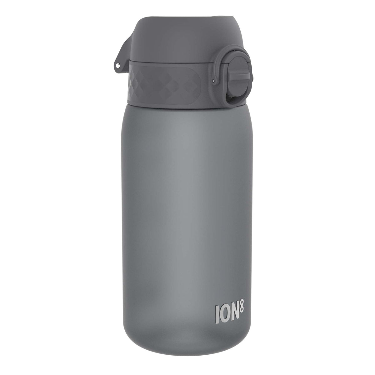 Ion8 bottle spout-cover demonstrates one-finger flip for hygienic sipping.