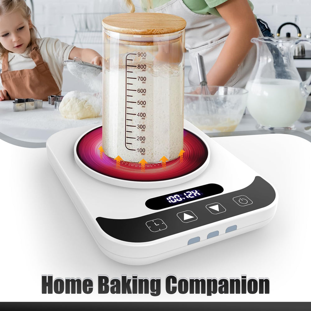 IPOW Sourdough Starter Warmer control panel with digital settings enables easy temperature tweaks.