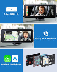 IPOZITO baby car camera supports CarPlay and Android Auto for hands-free use
