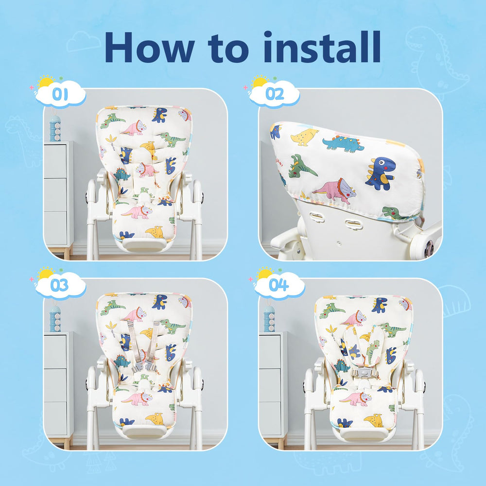 IPOZITO high chair cover fits 3-5 point harness chairs for versatile use.