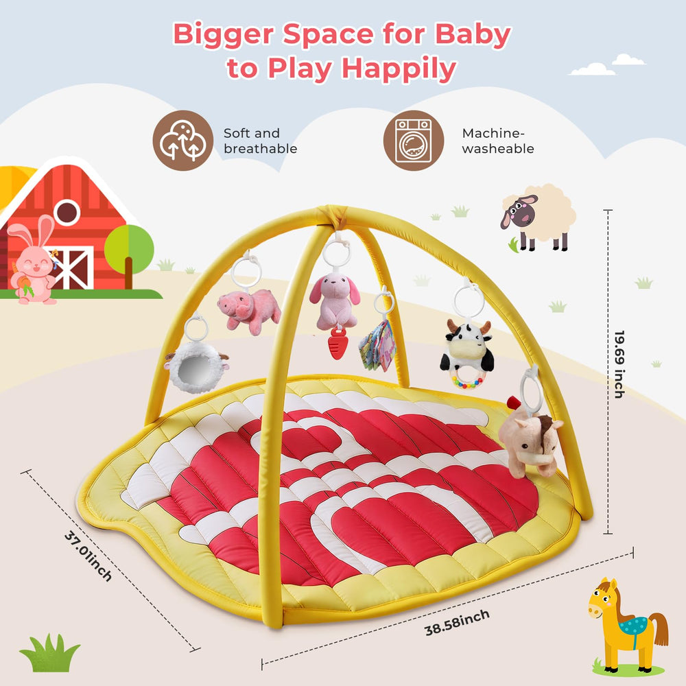 IPOZITO Baby Play Mat cloth book engages vision and touch for sensory interest.
