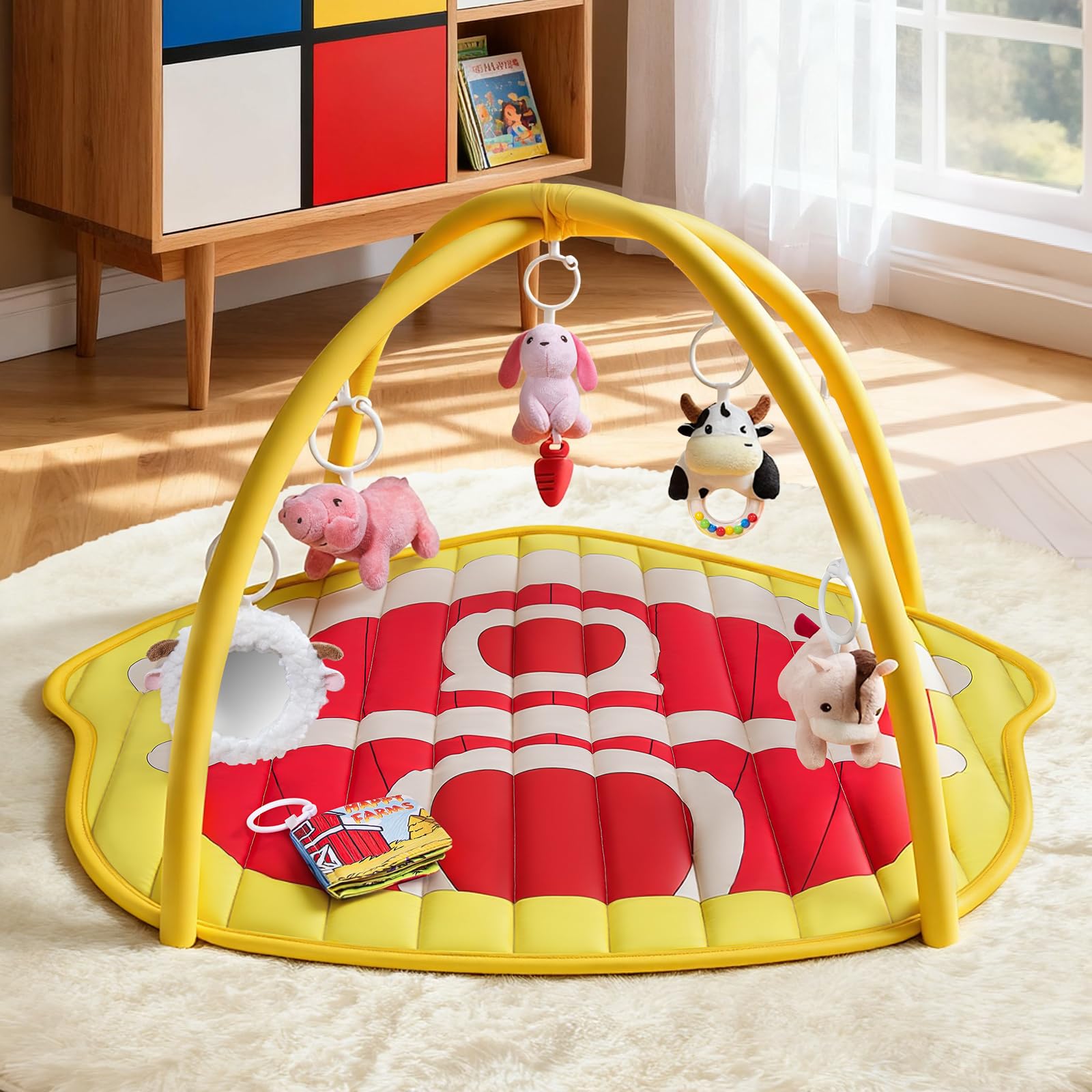 IPOZITO Baby Play Mat non-slip bottom keeps babies safe during tummy time.