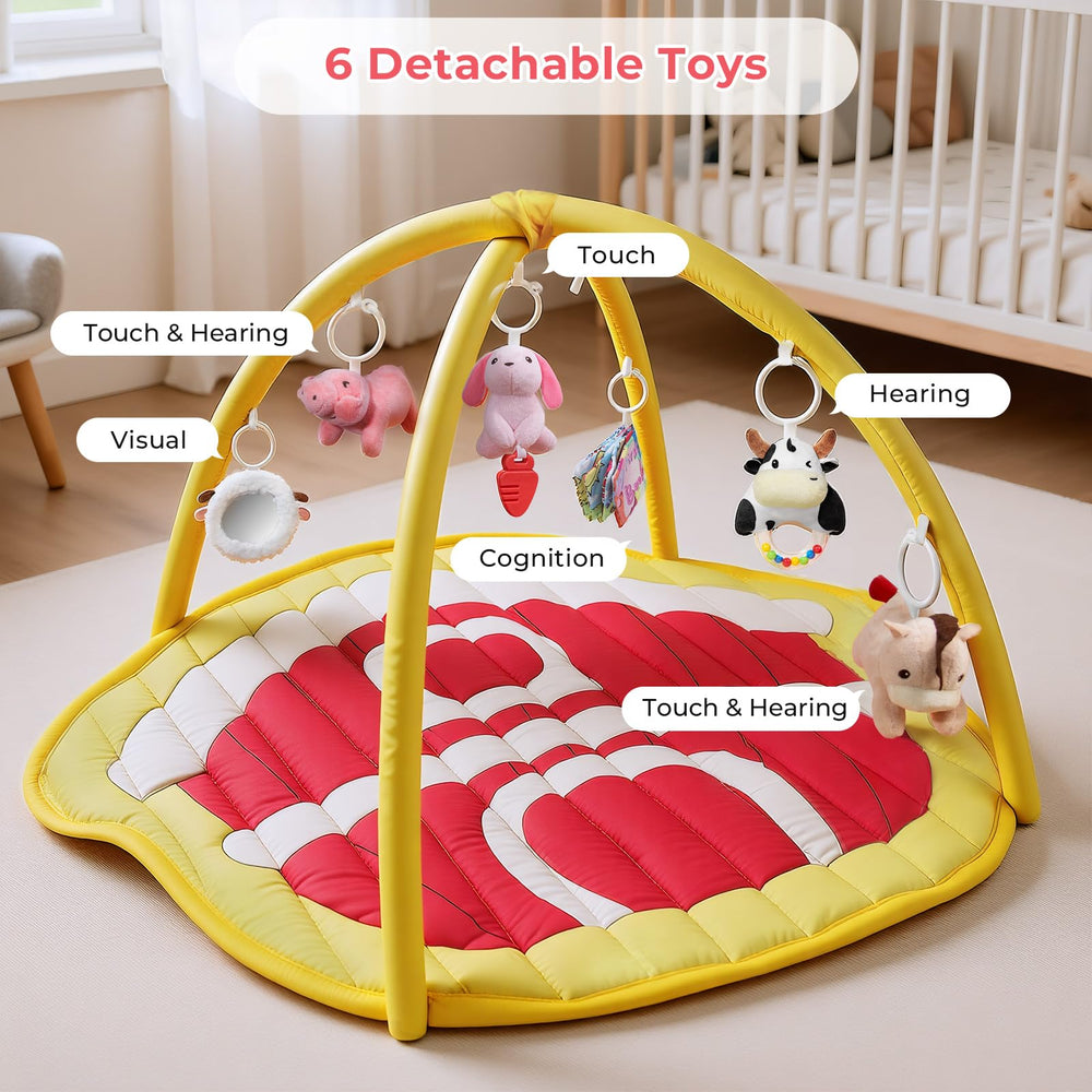 IPOZITO Baby Play Mat self-discovery mirror encourages gaze tracking and recognition.