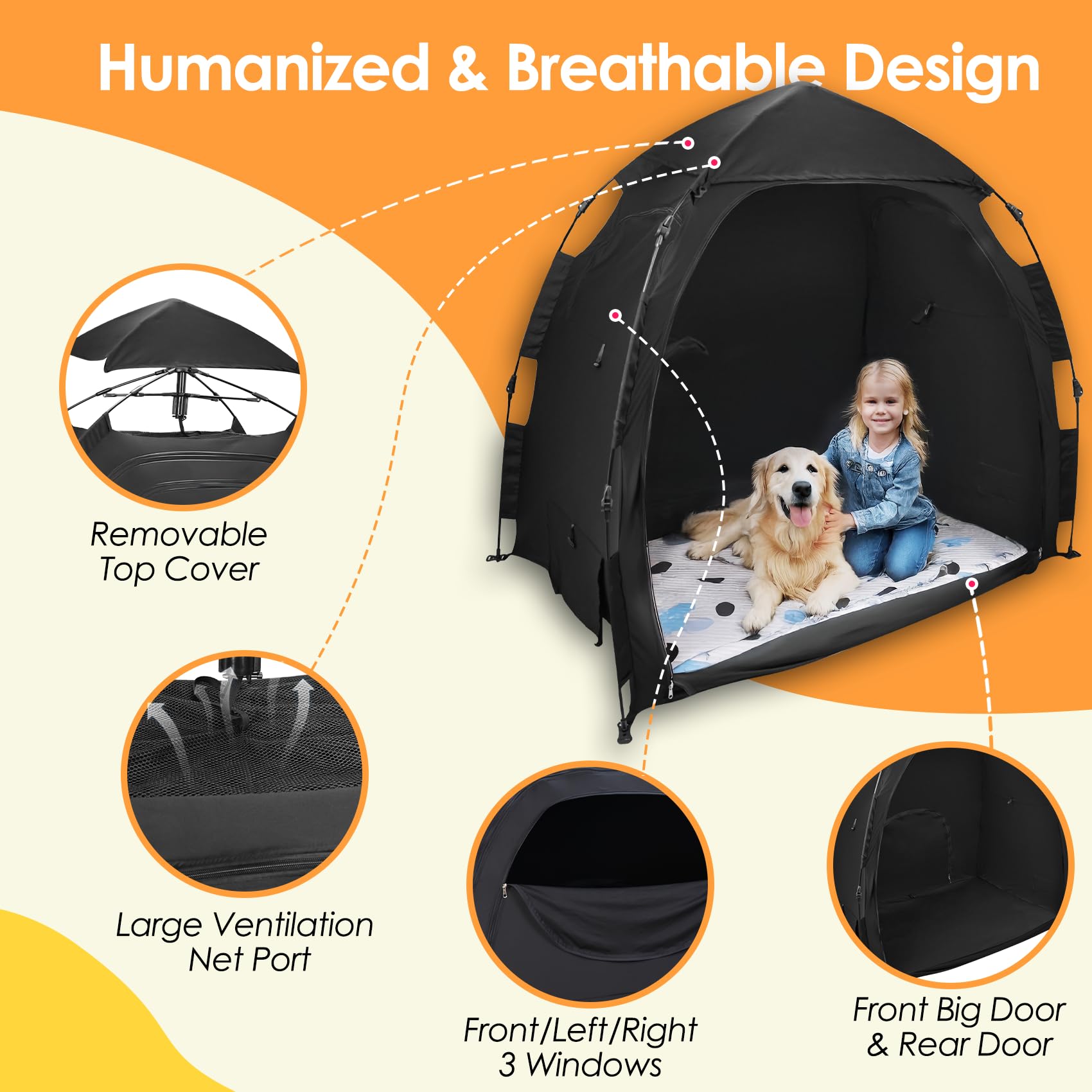 IQYIQY blackout tent monitor pouch inside enables quick supervision