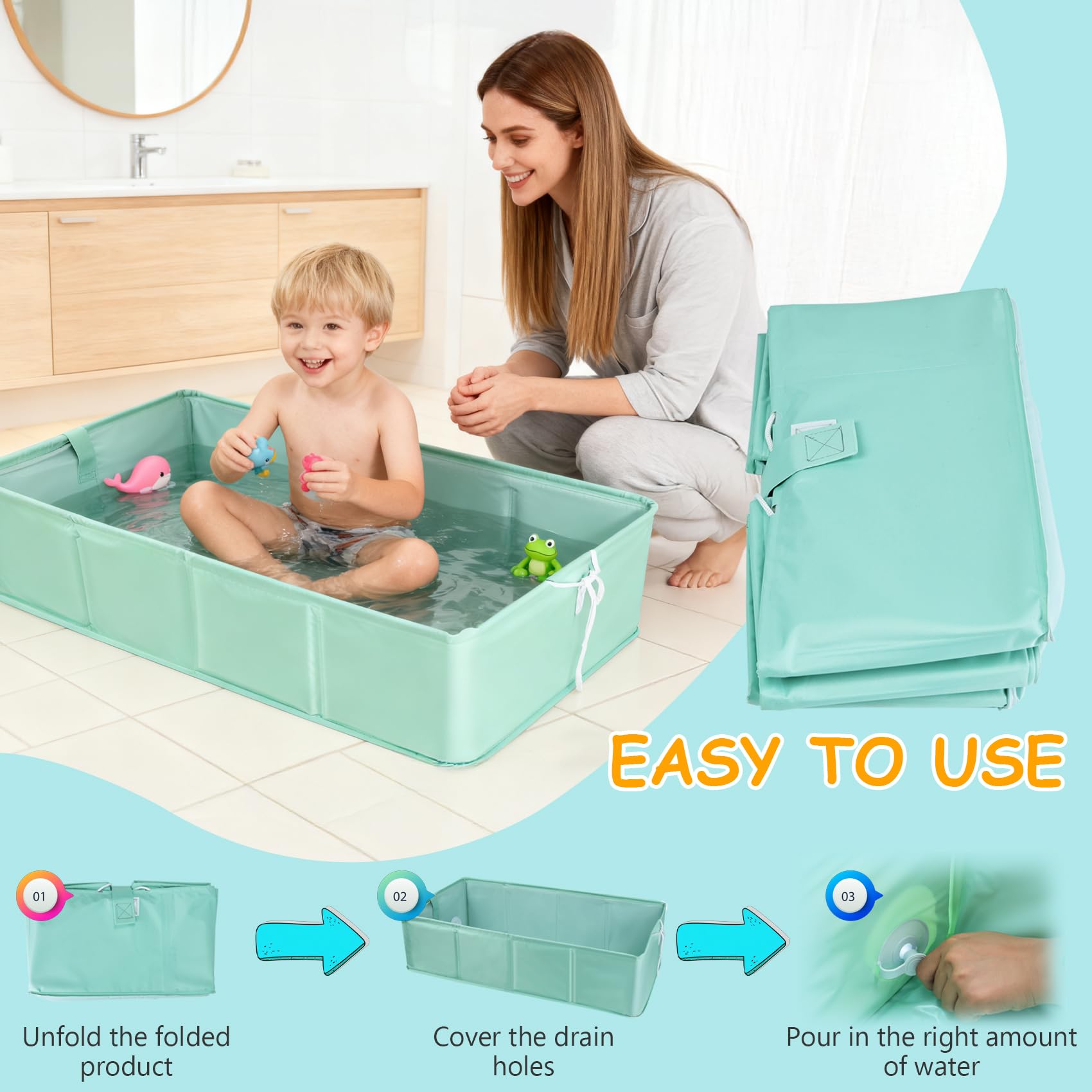 IQYIQY heat-retention design keeps bathwater warmer longer.