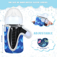 Irenare bottle sleeve with whale pattern helps prevent slips and aids handling on the go.