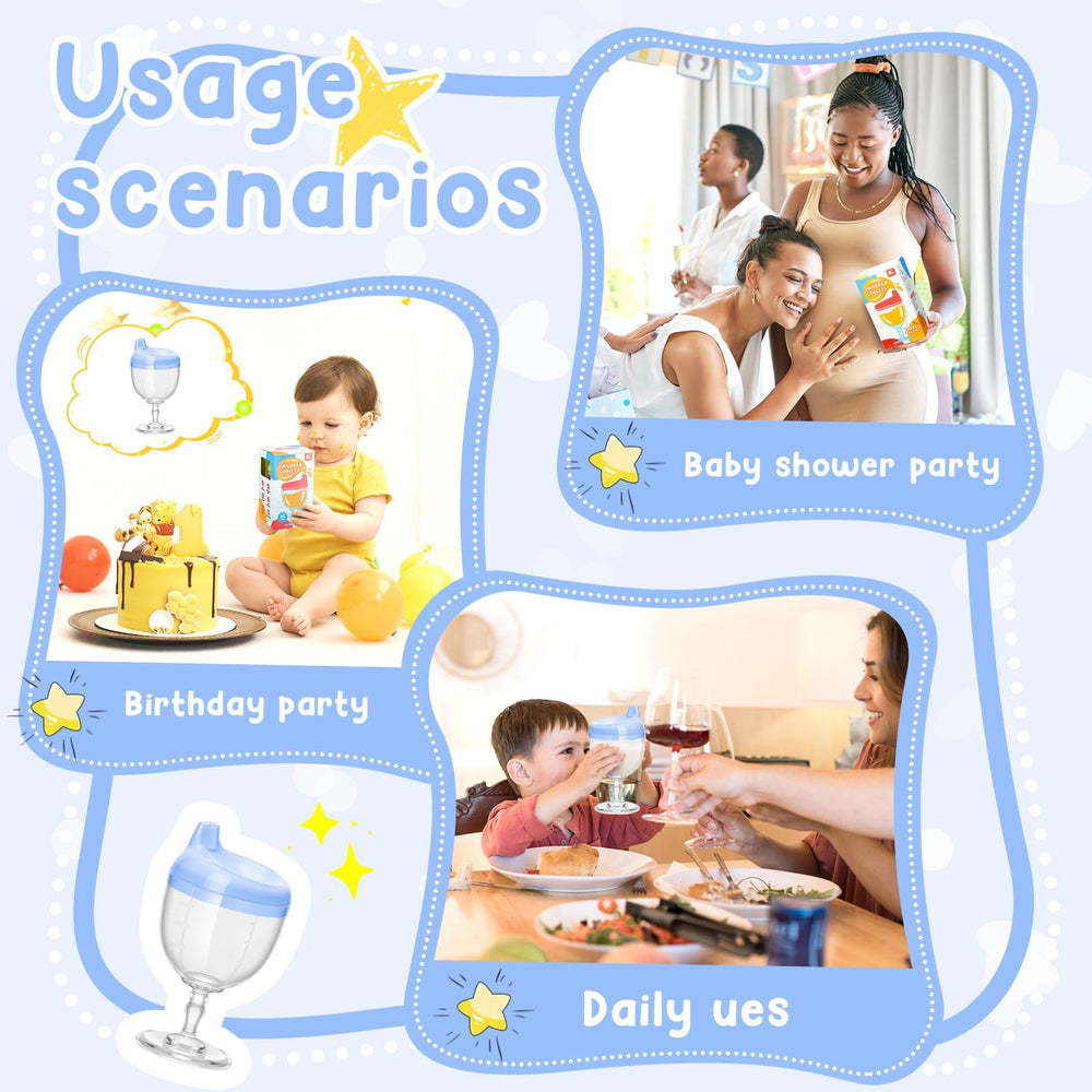 Irenare baby wine sippy cup blue size-weight details show compact lightweight design.