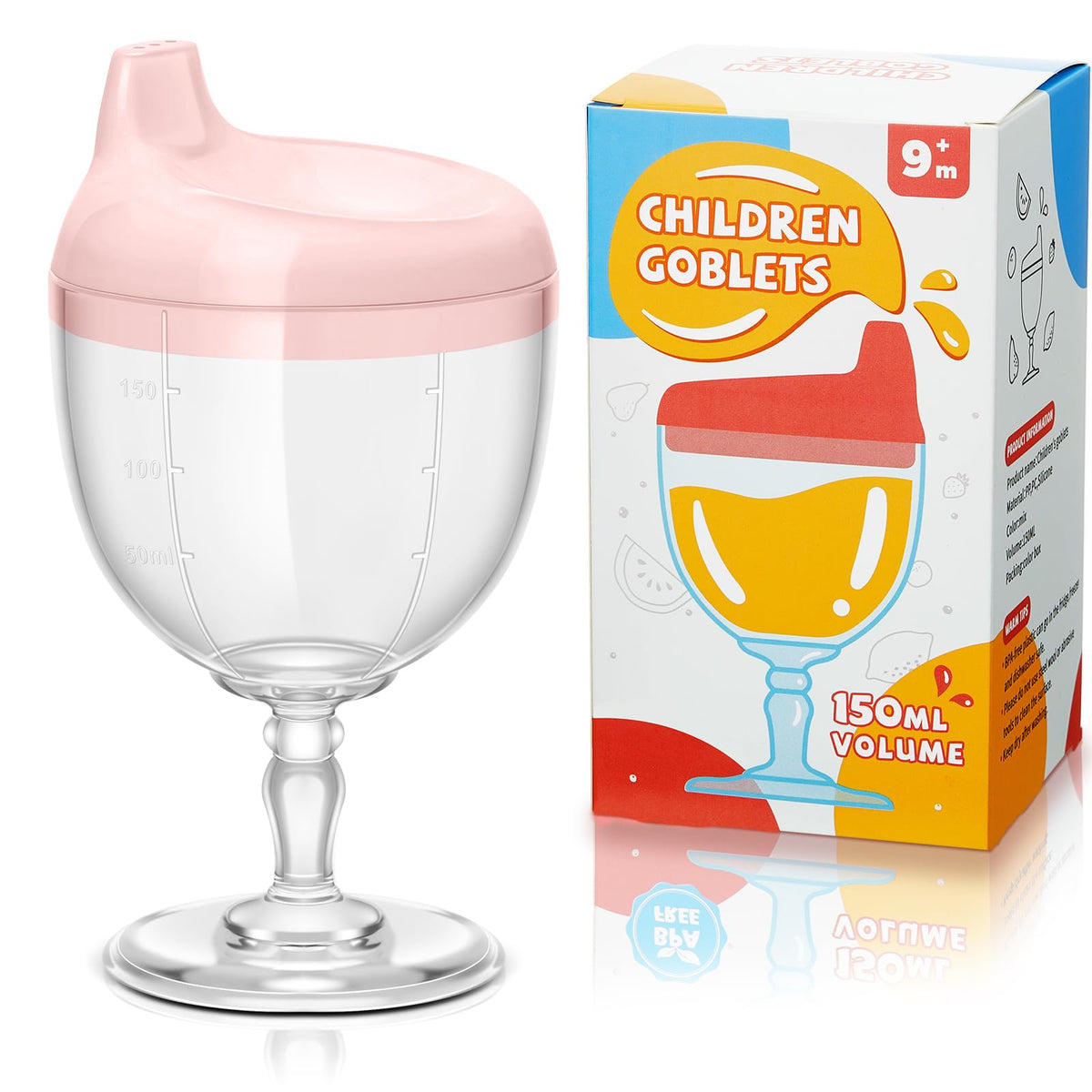 Irenare baby wine sippy cup in pink for easy, stylish sipping.