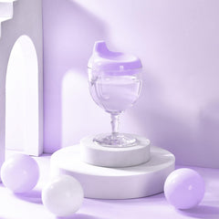 Irenare baby wine sippy cup purple close-up of scale marks for portion control