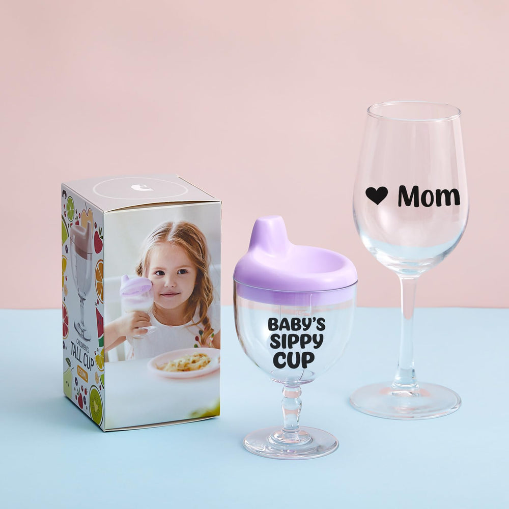 Irenare baby wine sippy cup purple in party setting with child enjoying drinks