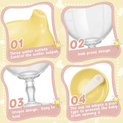 Irenare baby wine sippy cup yellow scale marks aid portioning for toddler servings