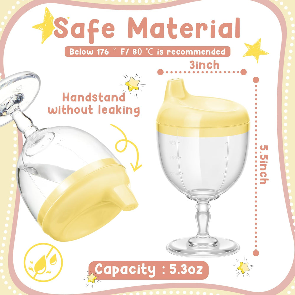 Irenare baby wine sippy cup yellow spill-proof feature helps parents avoid spills during playtime