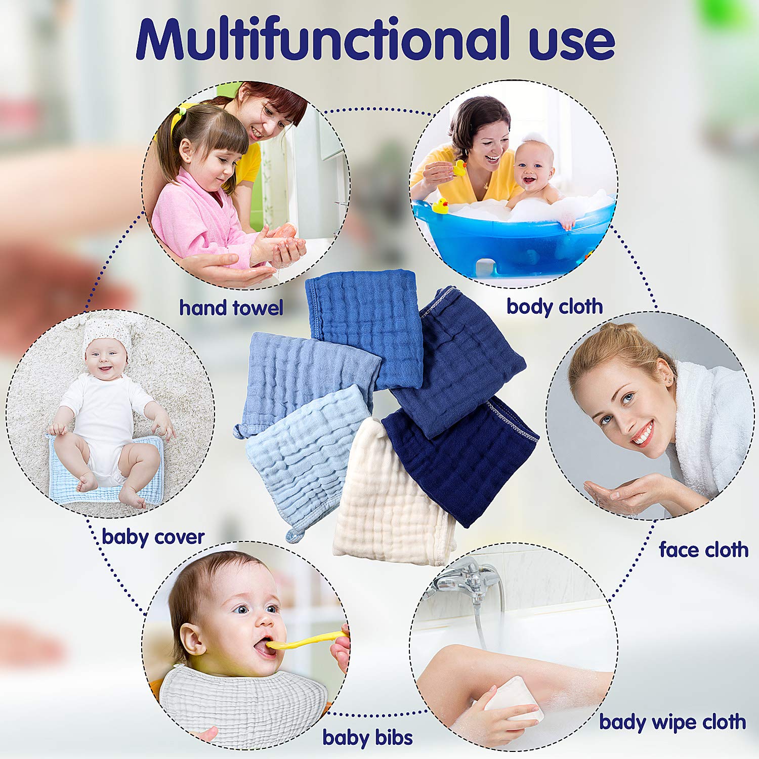 Irenare burp cloth protect clothes during burps, easy wipe of spills and drool.