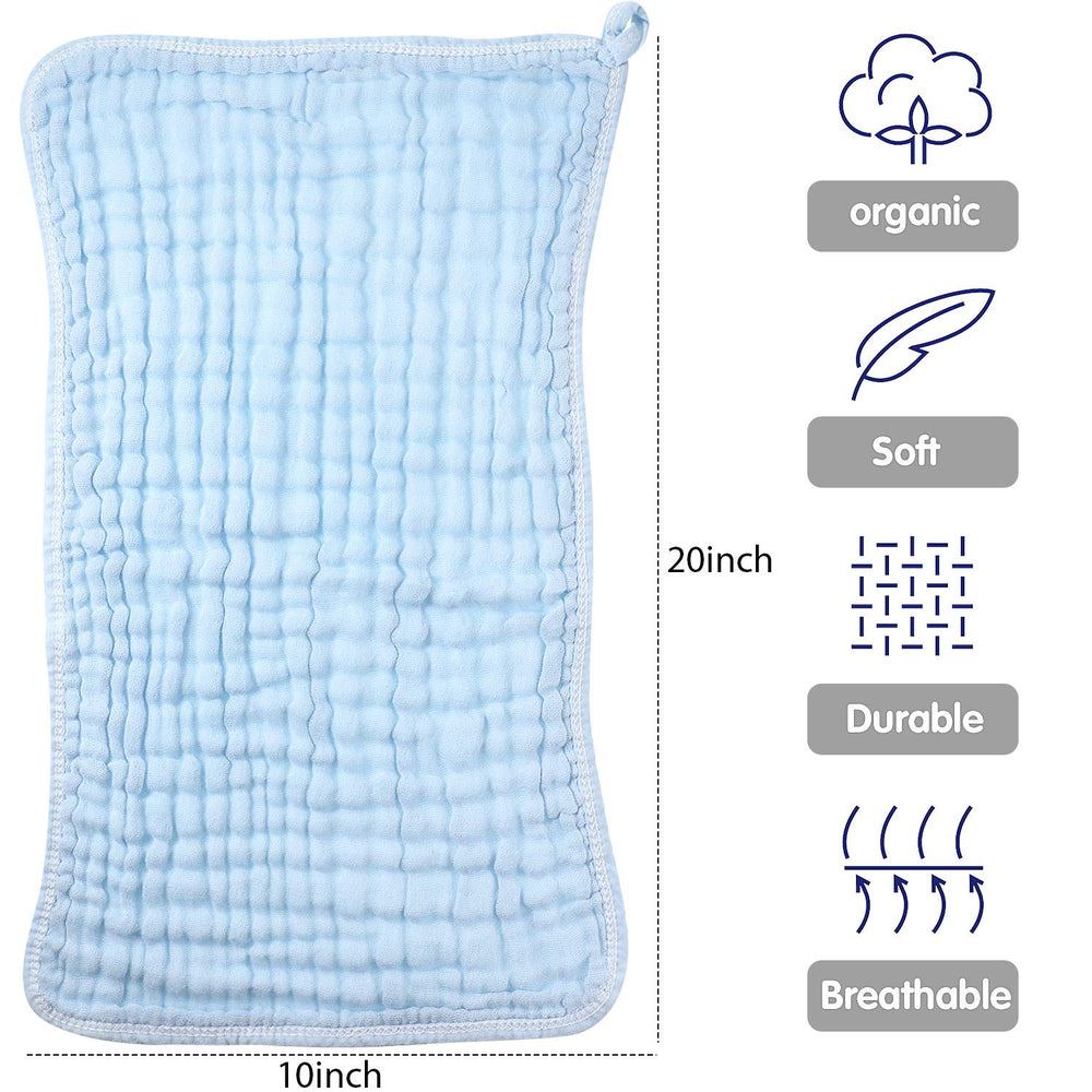 Irenare muslin baby cloths pack, versatile washcloths for changing pads and mess cleanup.