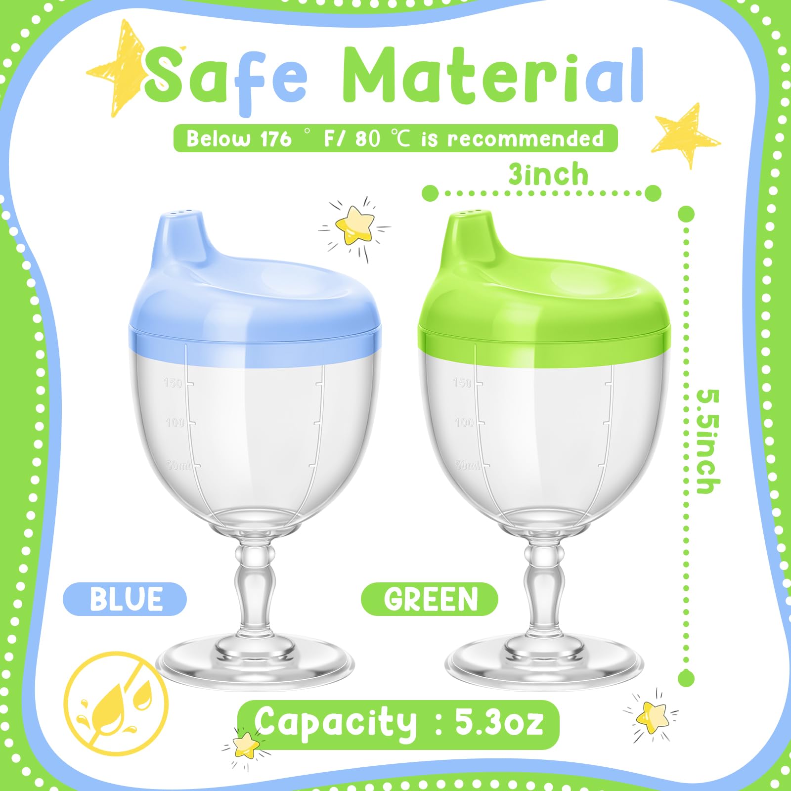 Irenare scale-marked baby cup helps portion control during meals and snacks.