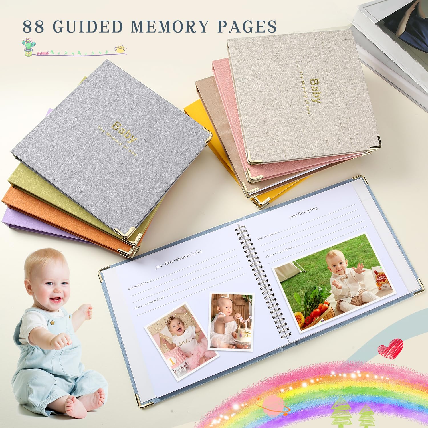 Iridipity baby book 88 pages with rounded corners safeguards little hands
