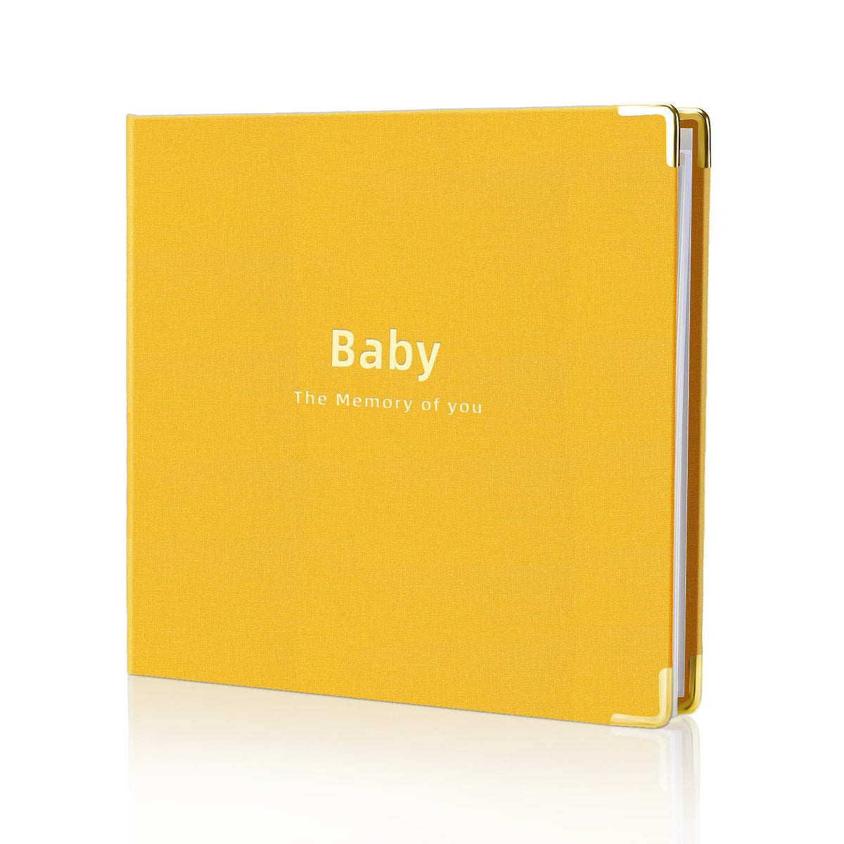 Iridipity Baby Memory Book yellow cover showcasing warm keepsake design