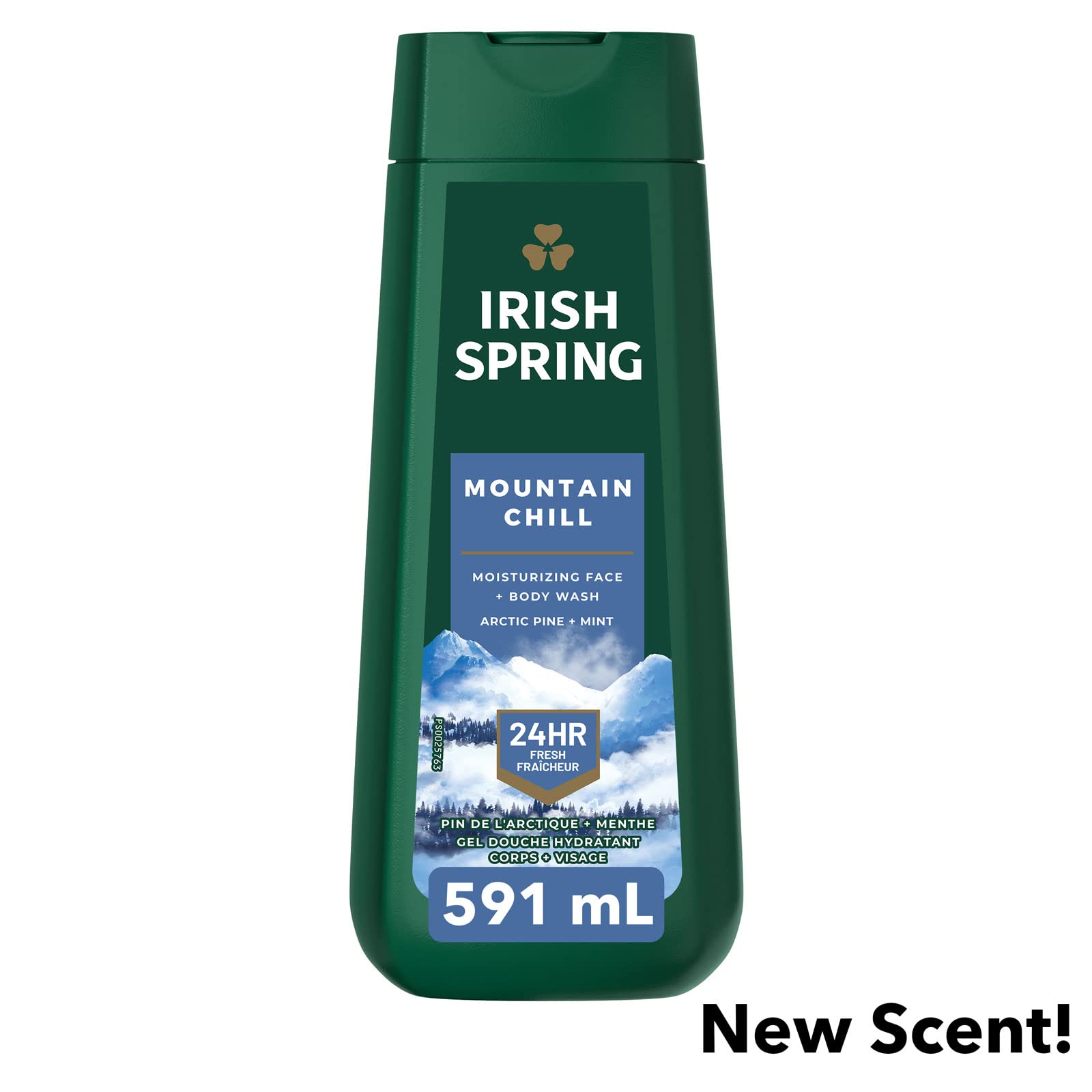 Irish Spring Mountain Chill lather foam ready for an invigorating shower.