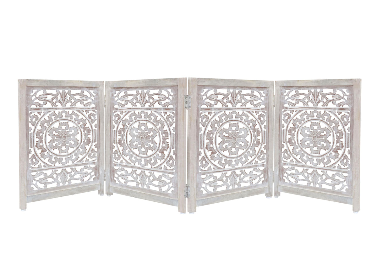 IRONGATE wooden pet gate four-panel assembly showing flexible room division