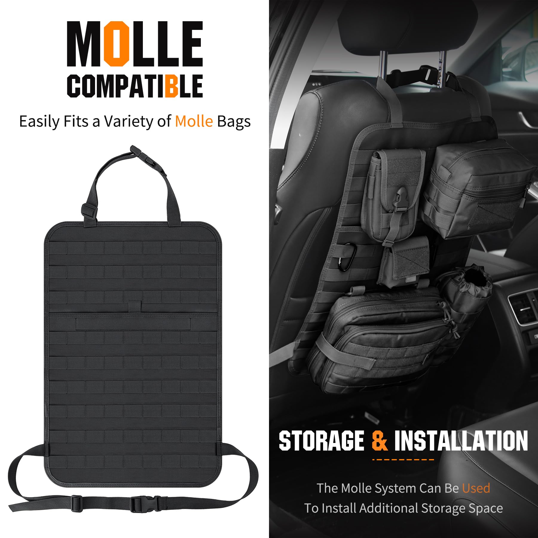 IronSeals back seat pocket insert pocket stores iPad, notebook, or glasses for quick reach