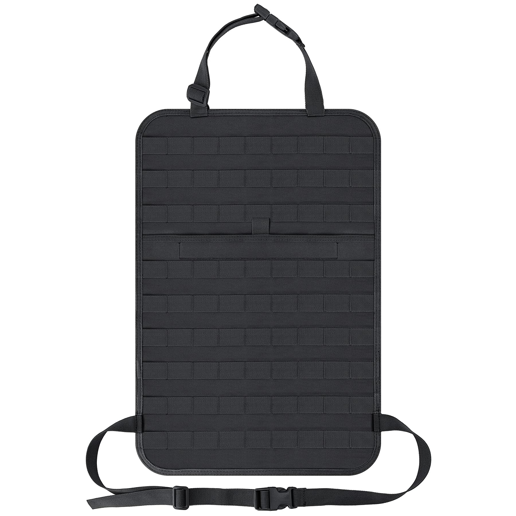 IronSeals car seat back organizer with Molle panel for easy-access gear on road trips