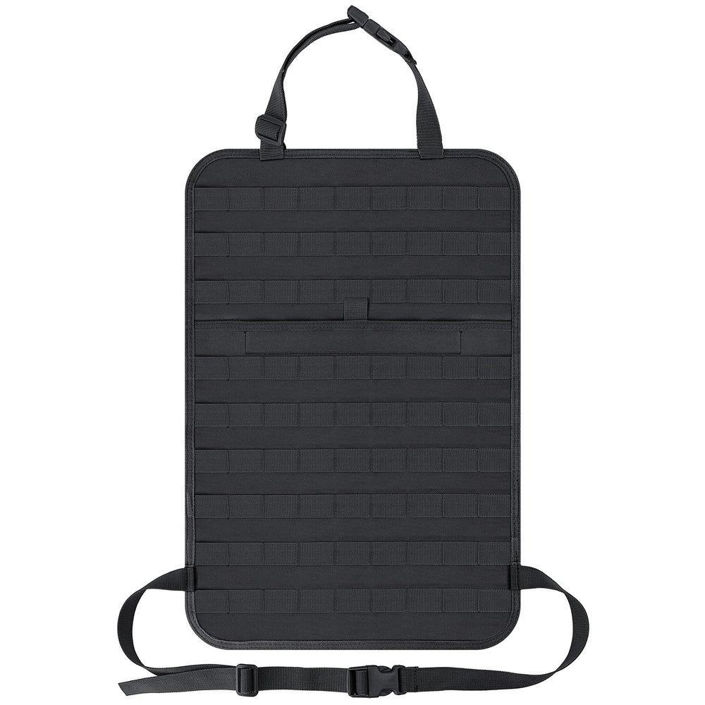 IronSeals car seat back organizer with Molle panel for easy-access gear on road trips