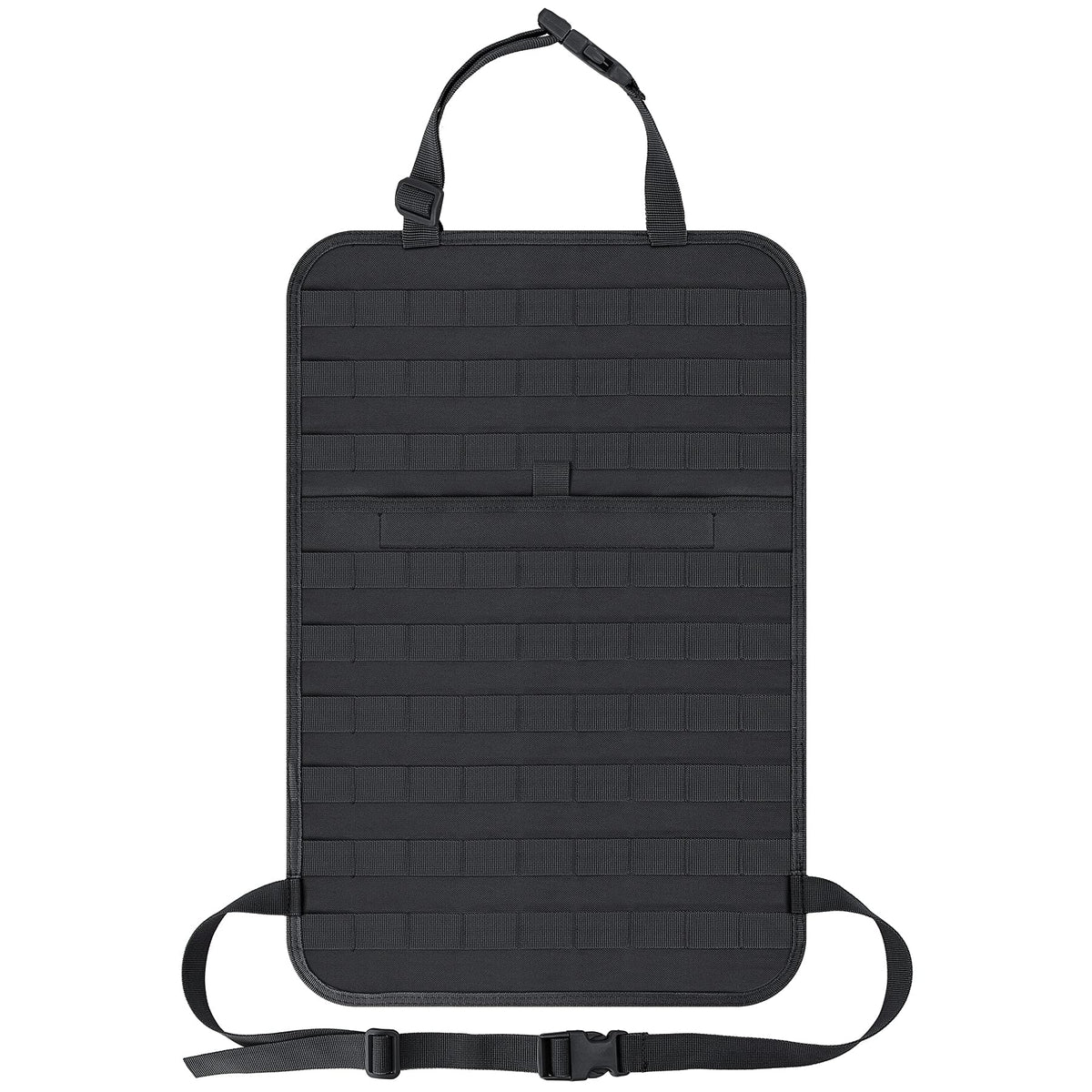 IronSeals car seat back organizer with Molle panel for easy-access gear on road trips