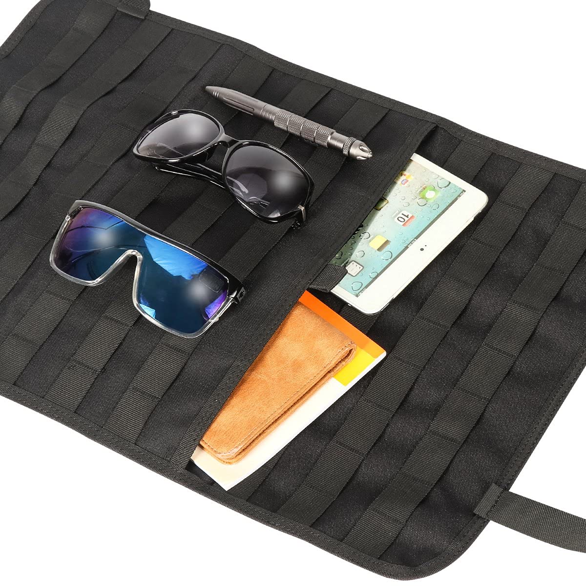 IronSeals Molle strap system expands storage with pouches and bottle holder