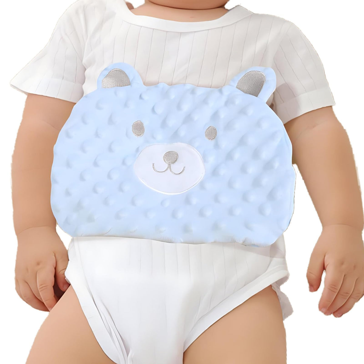 ISANPAN baby tummy wrap close-up shows soft fabric and secure belt for soothing comfort.