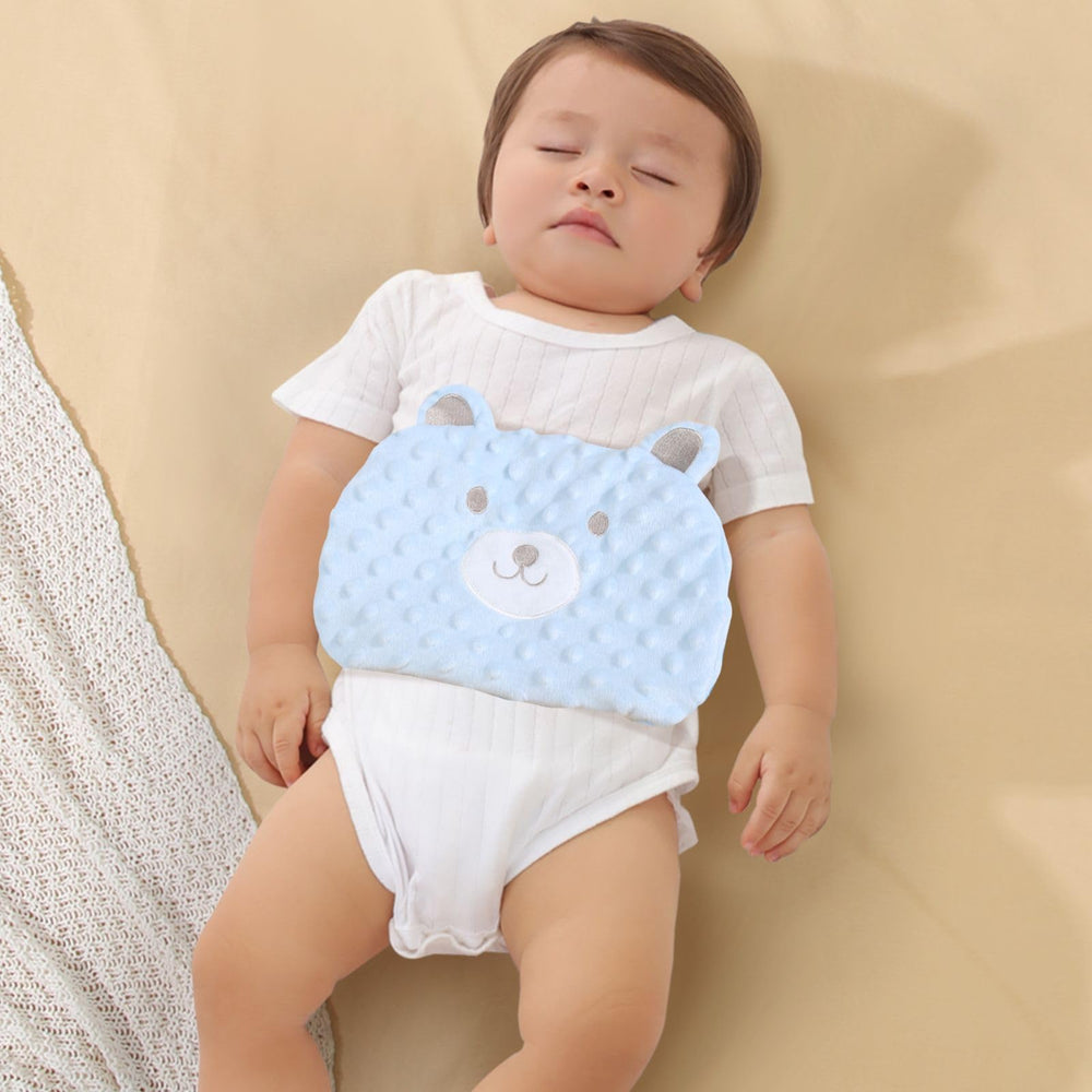 ISANPAN baby tummy wrap in blue ready for use during quiet time.